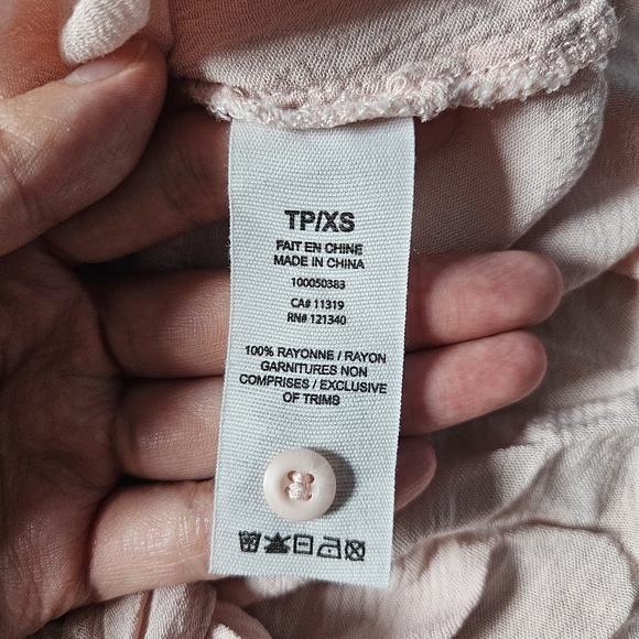 GARAGE Lace Tie Front Button Up Cami Pink XS - Picture 6 of 7